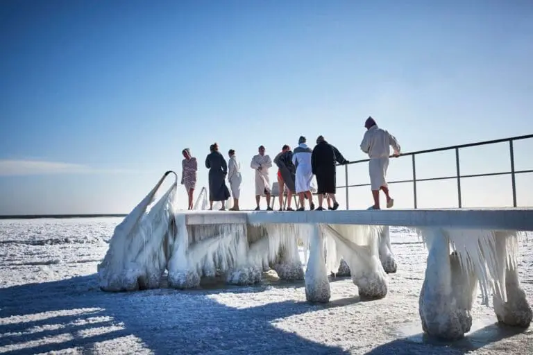 Vinterbadning med en gruppe